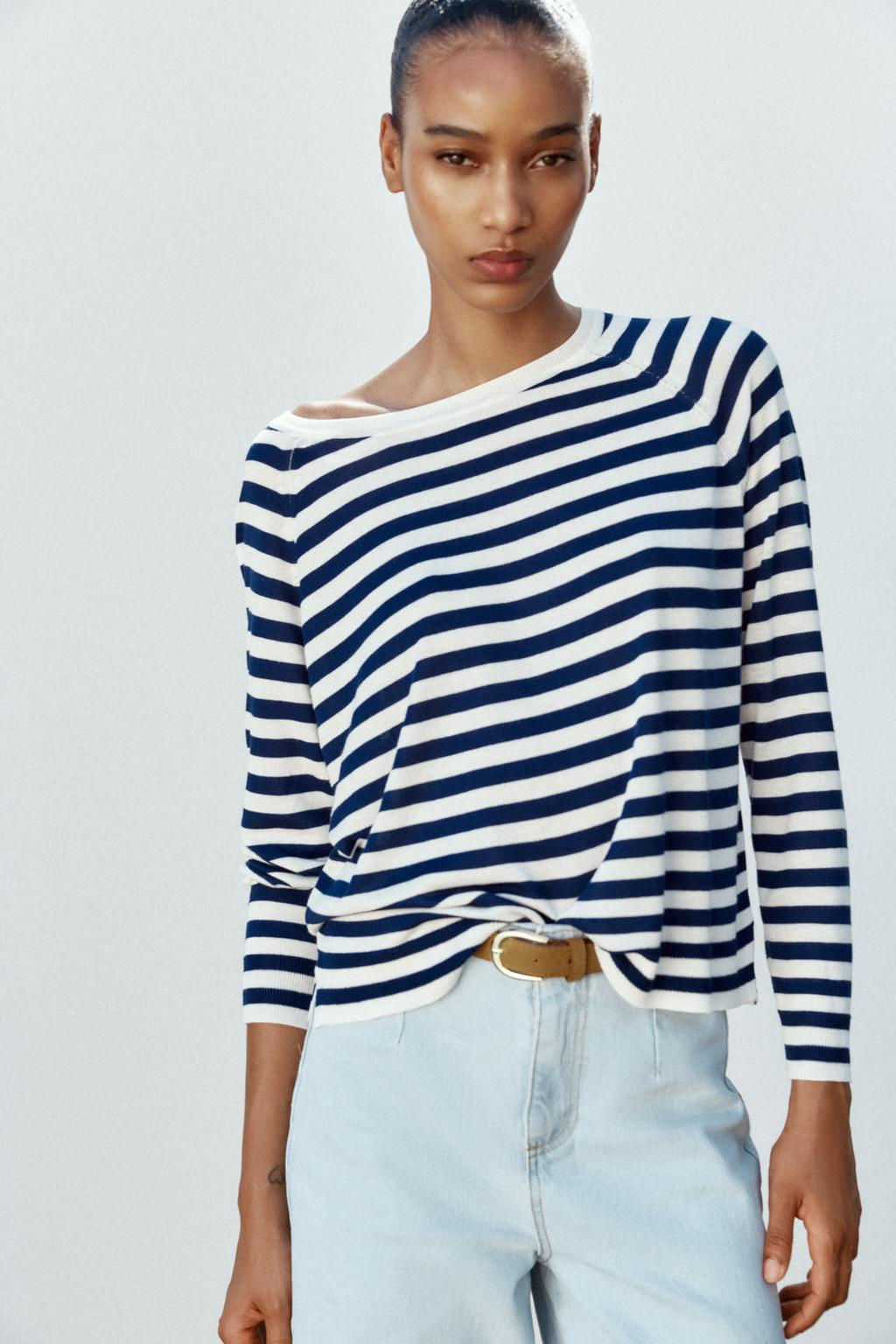 FINE KNIT STRIPED SWEATER - Zara фото 7