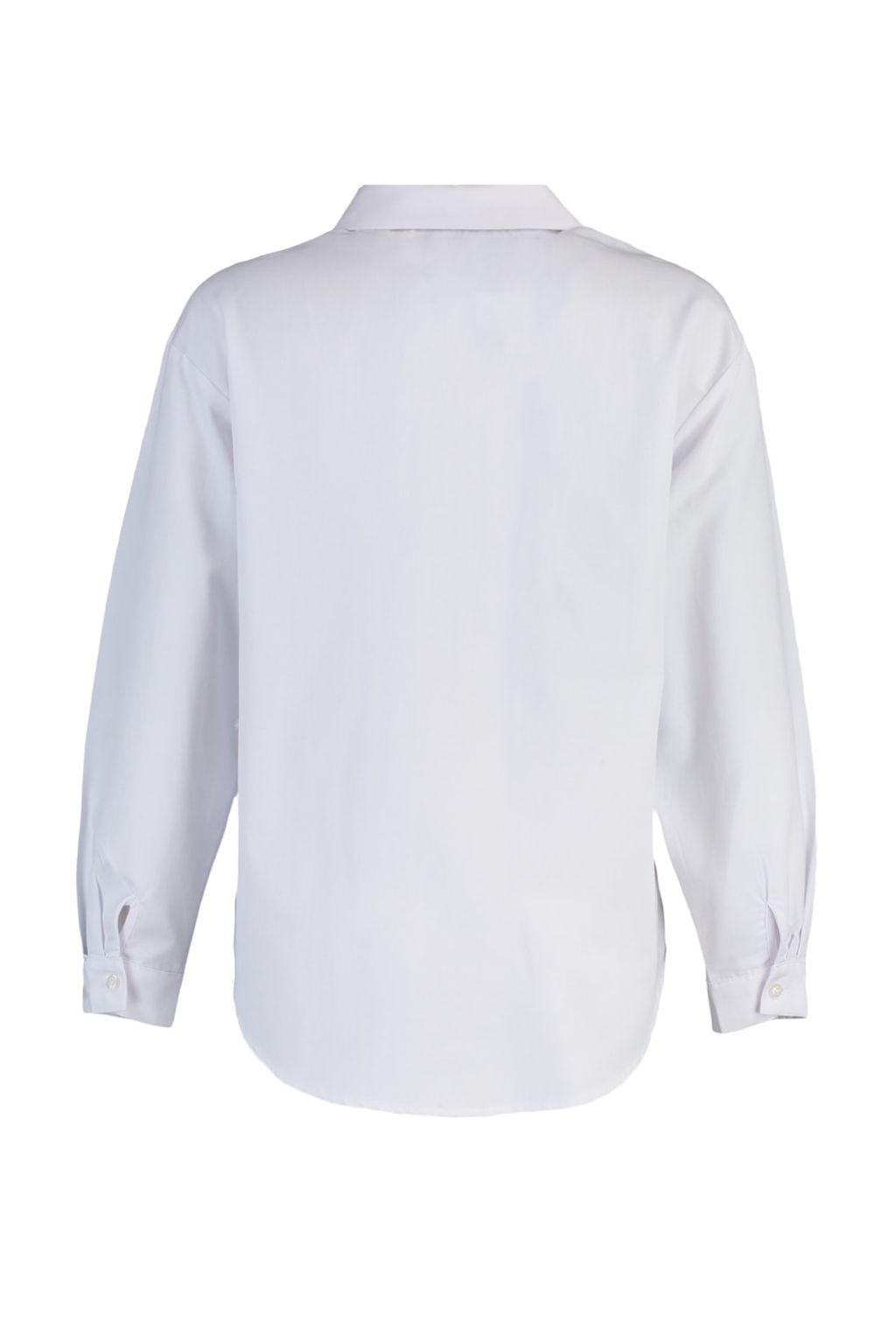 TRENDYOLMILLA Ekru Parlak Tasl? Genis Kal?p Dokuma Poplin Gomlek TPRAW23GO00012  фото 8