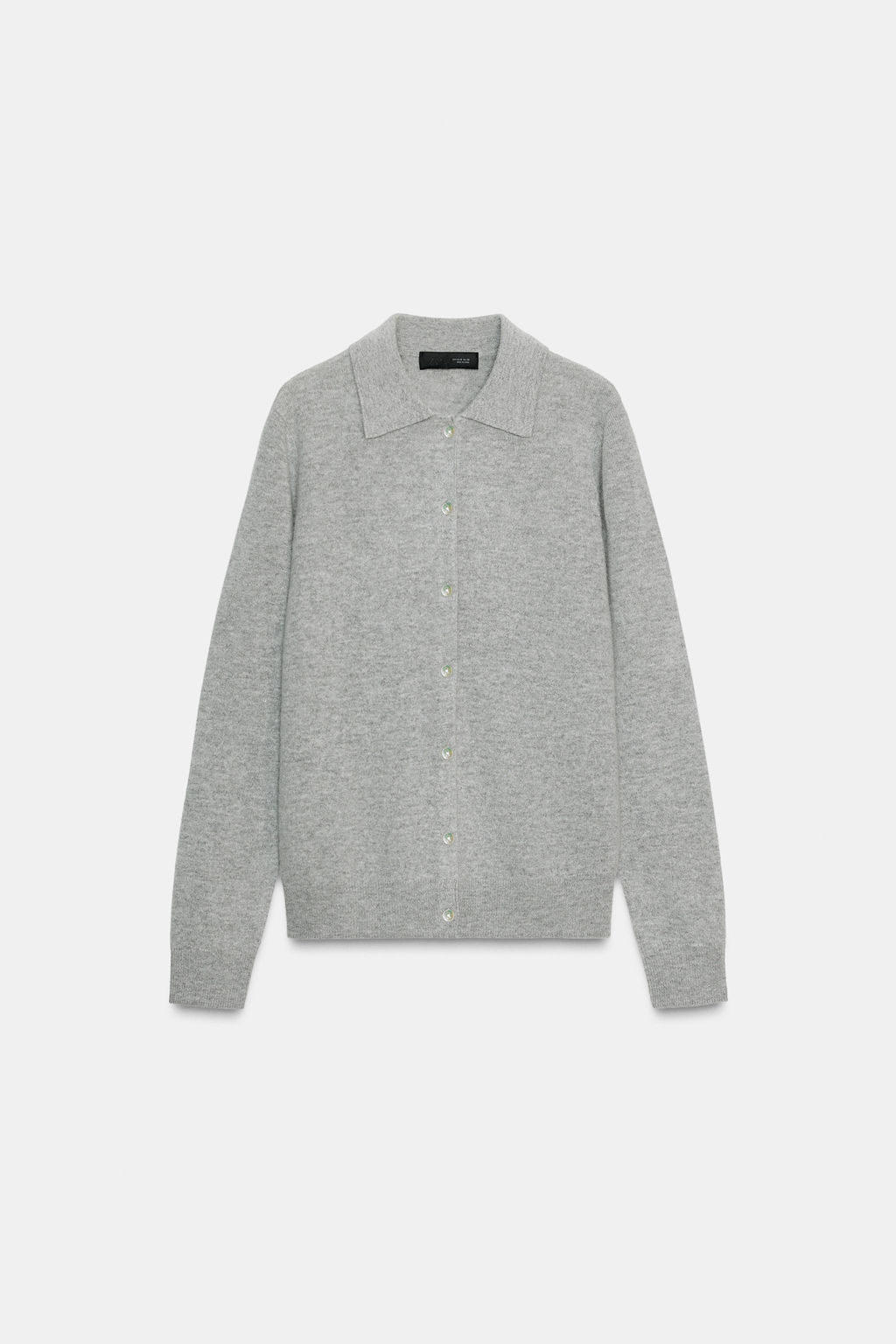 WOOL AND CASHMERE POLO CARDIGAN - Zara фото 8