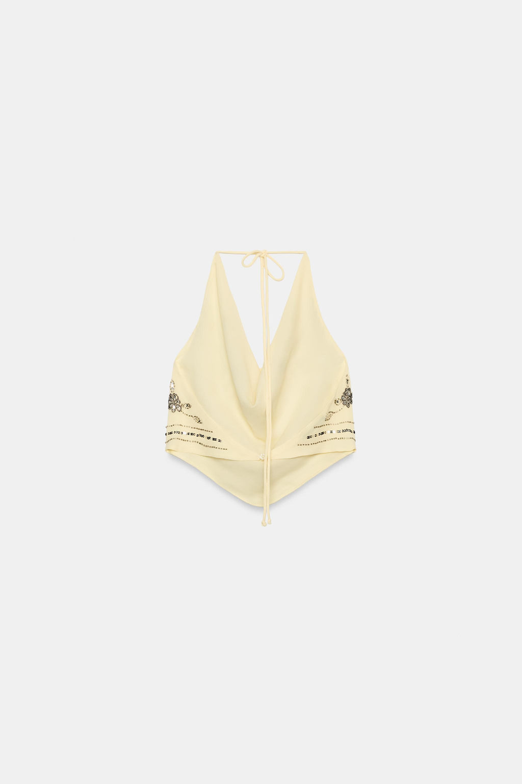 TOP HALTER ABALORIOS / Amarillo