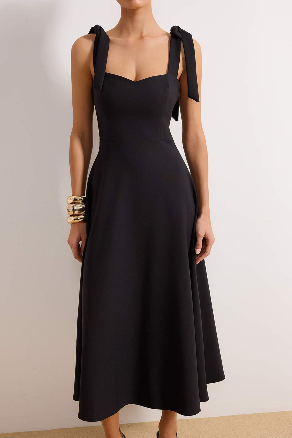 Siyah A-Kesim Ask? Baglama Detayl? Dokuma Abiye Gece Mezuniyet Elbisesi TPRSS24EL00251