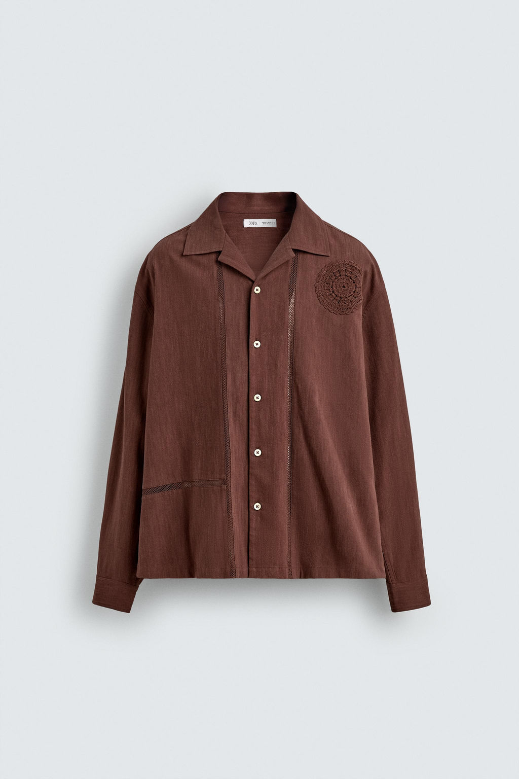 CAMISA CROCHET GEOM?TRICO / Granate - Zara фото 8