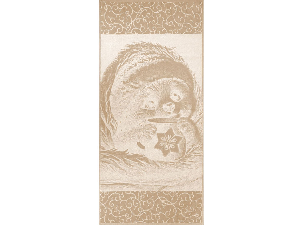 6с102.511ж2 Под пледом(лён3) Полотенце махровое 67х150см