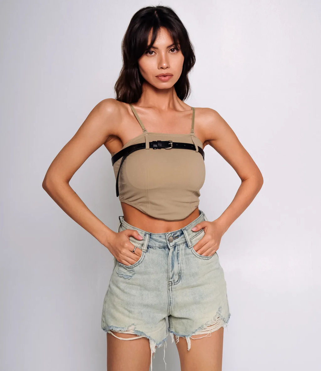 Топ #КТ8866 (1), бежевый