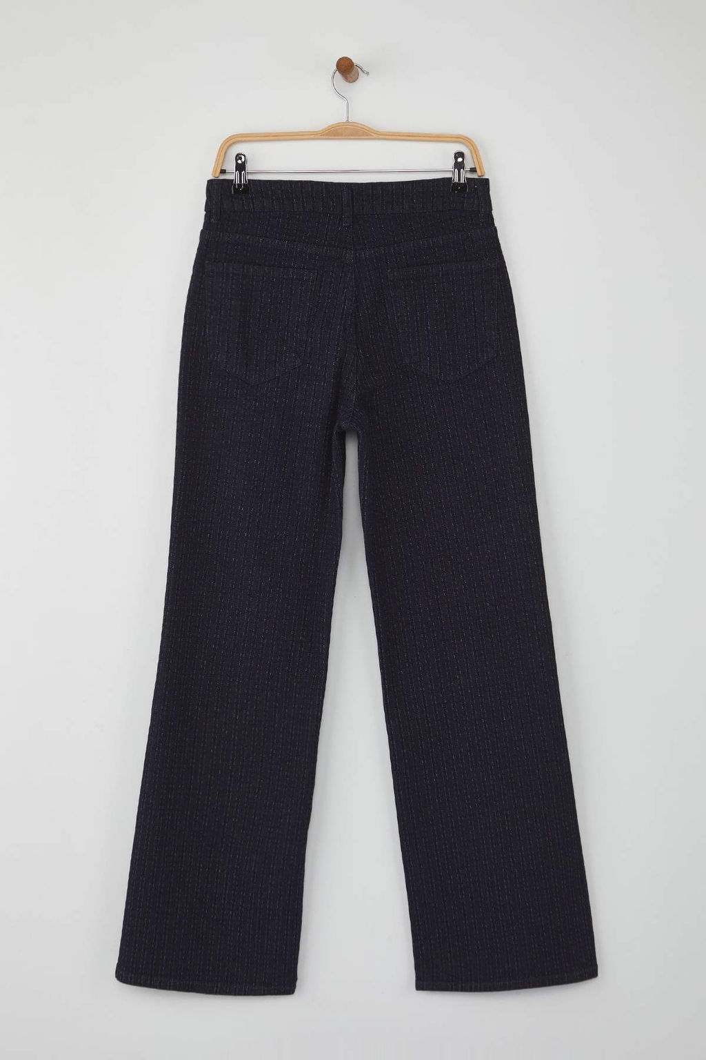 Koyu Mavi Cizgi Detayl? Yuksek Bel Wide Leg Jeans TWOAW26JE00101
