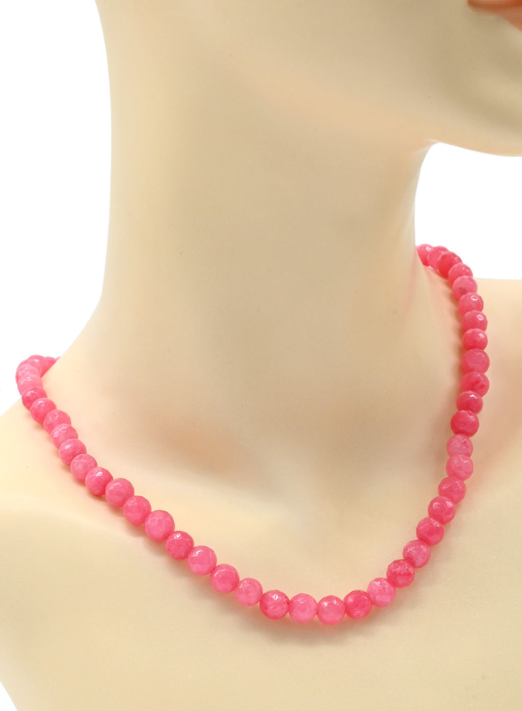 Бусы из камня кальцит граненые 8мм цв.розовый, 48см