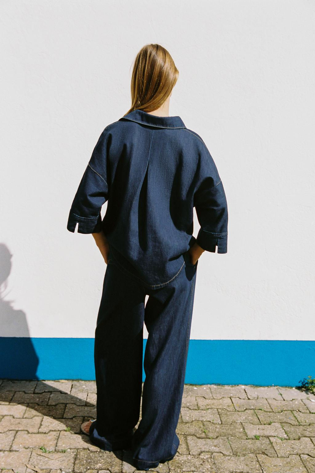 HIGH-WAIST WIDE-LEG TROUSERS WITH DARTS - Zara фото 12