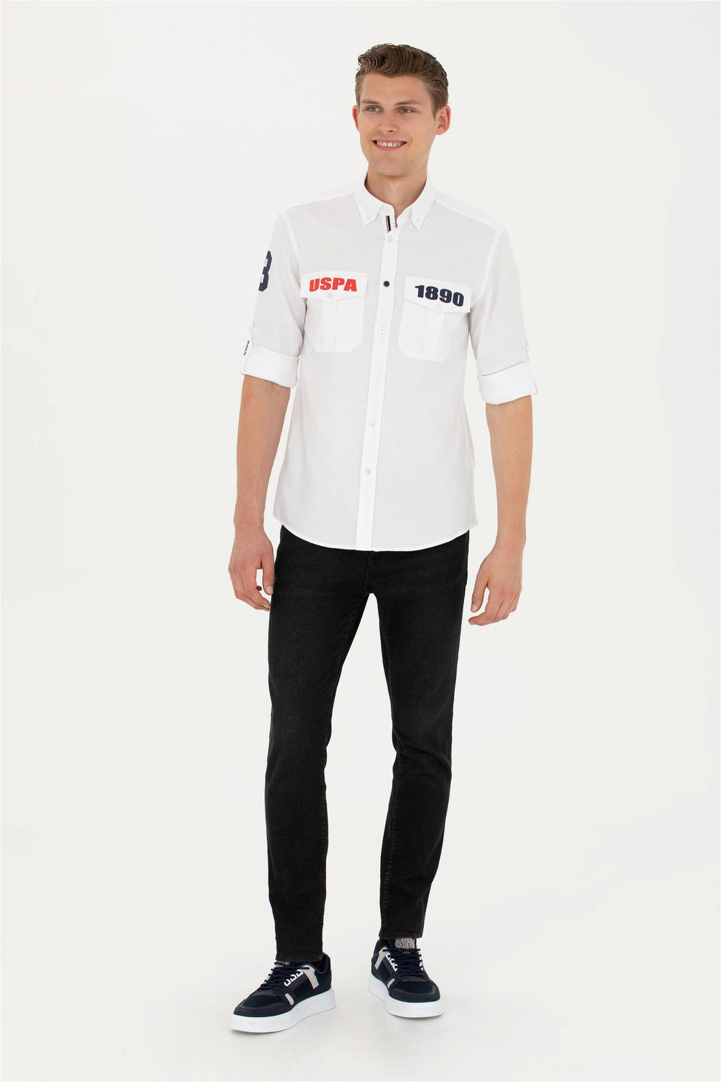 Мужская белая рубашка с длинным рукавом - U.s. polo assn фото 11