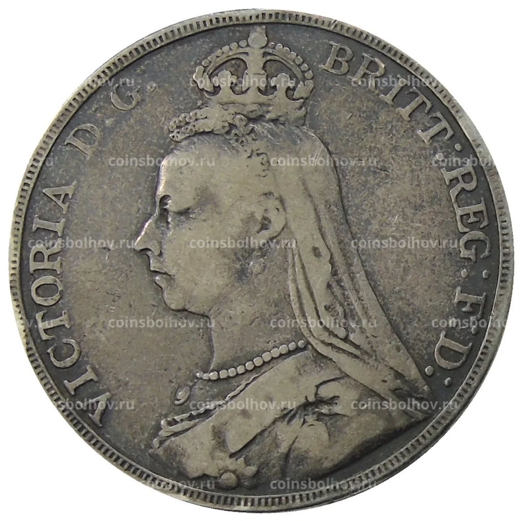Монета 1 крона 1889 года Великобритания