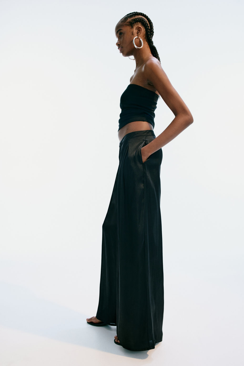 Pantal?n amplio de sat?n - H&m фото 3