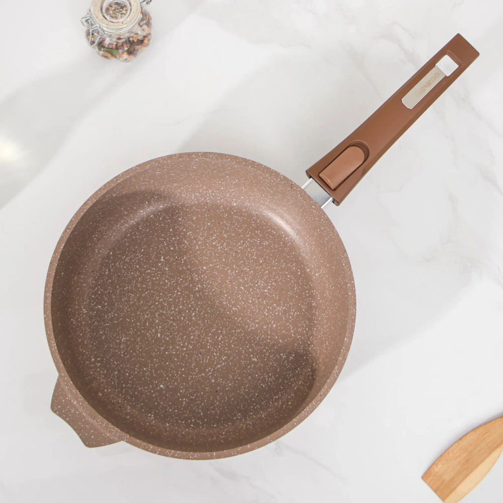 Сковорода 26см АП Гранит brown со съемной ручкой и стеклянной крышкой арт.С026806 - Мечта фото 4