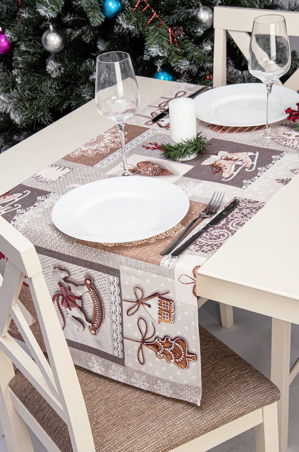 Дорожка на стол из рогожки 145x45 Happy Fox Home  фото 44