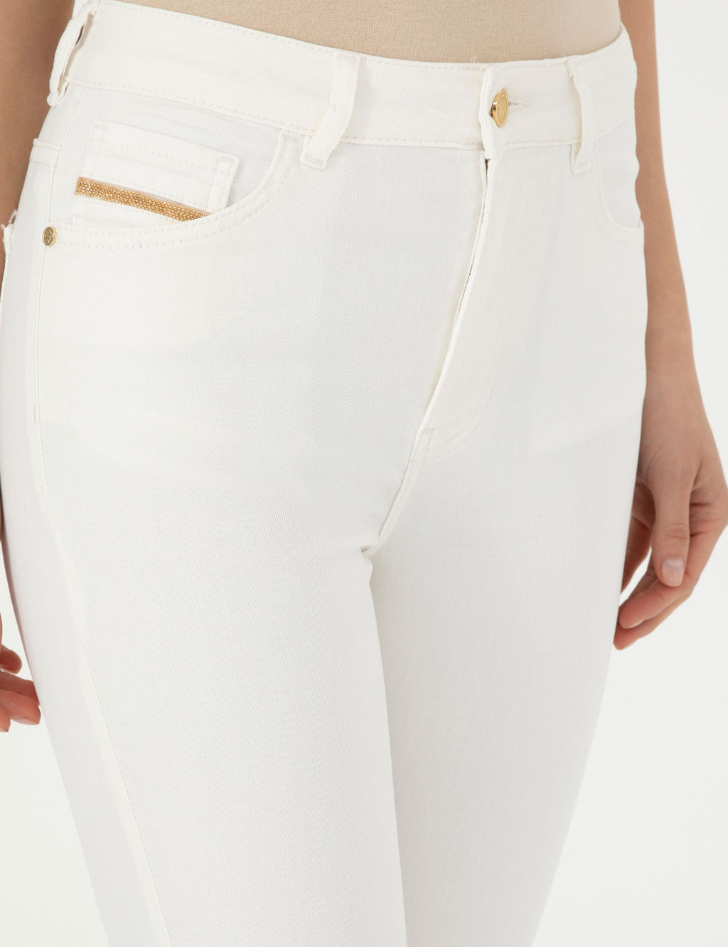 Beyaz Skinny Fit Jean Pantolon - Pierre cardin фото 5