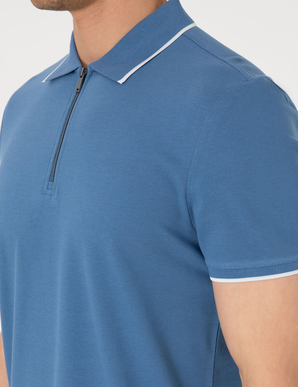Koyu Mavi Slim Fit Polo Yaka Ti__rt - Pierre cardin фото 7