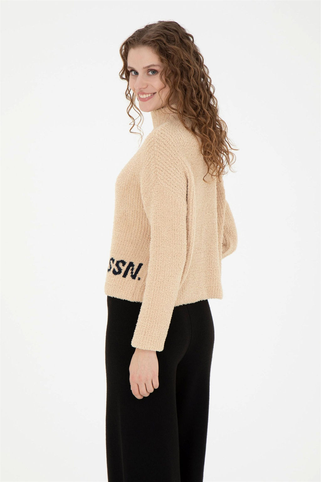 Женский свитер песочного меланжа - U.s. polo assn фото 5