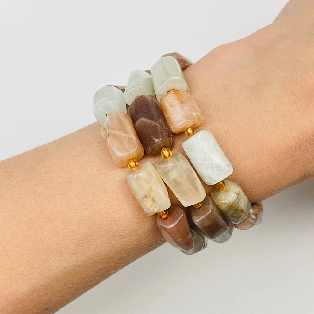 Бусины для украшений из Лунного камня микс - Радуга самоцветов фото 2