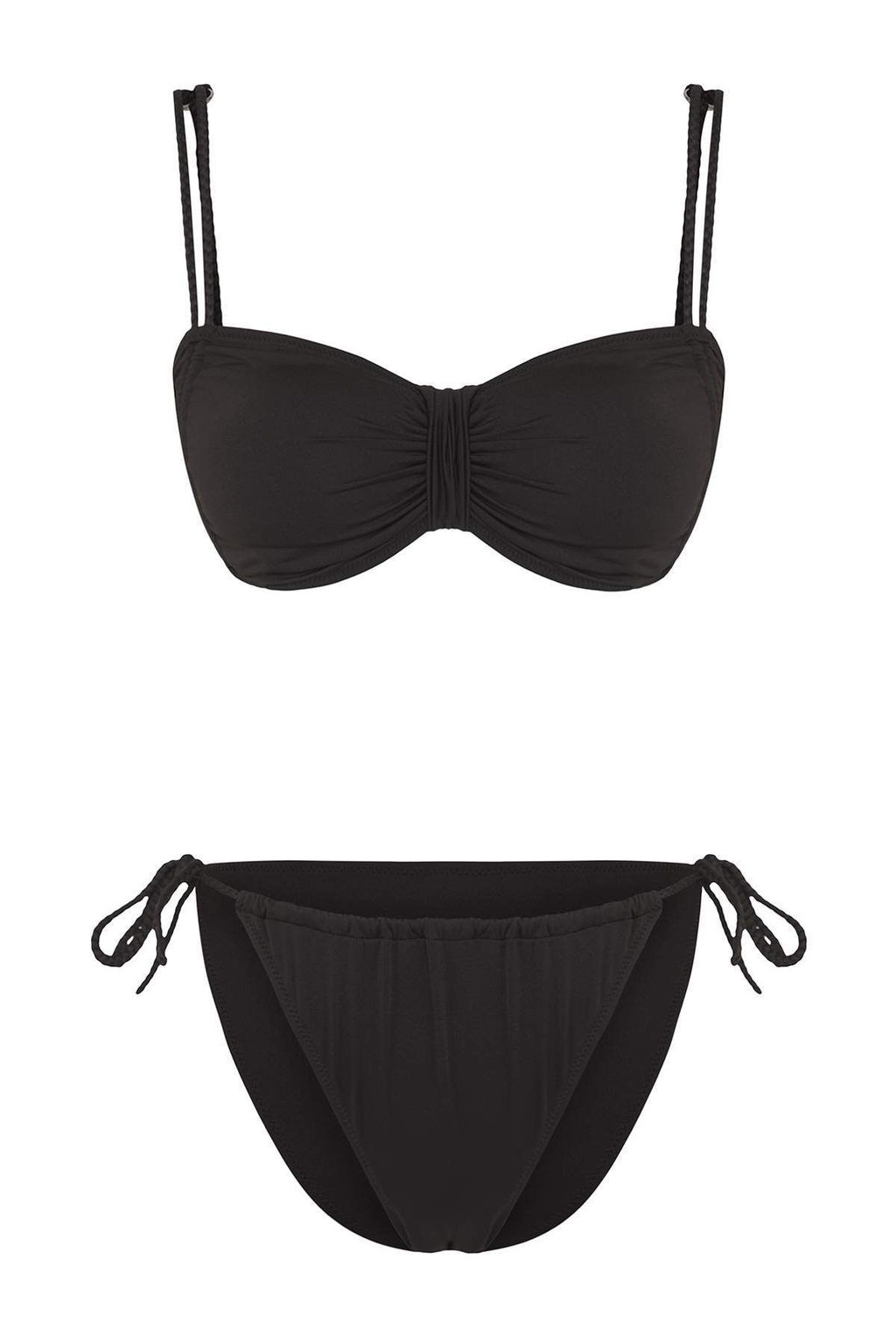 Siyah Balconette Drapeli Normal Bel Bikini Tak?m? TBESS25BT00199 - Trendyolmilla фото 5