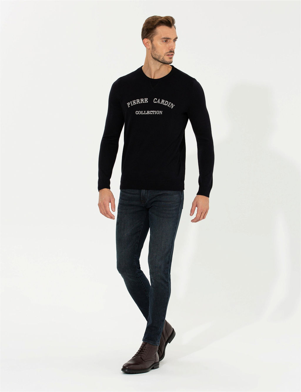 Lacivert Slim Fit Bisiklet Yaka Triko Kazak - Pierre cardin фото 3