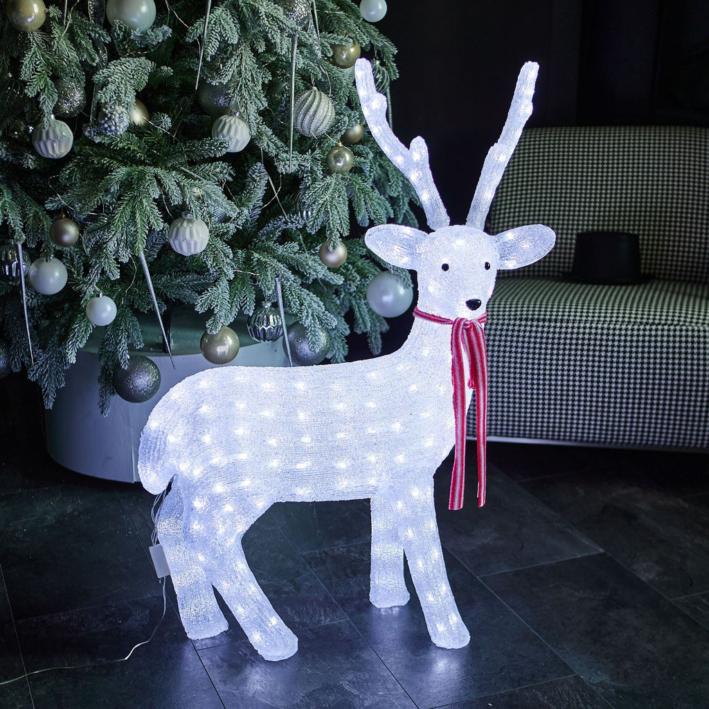 ULD-M6393-200/STA WHITE IP20 DEER-1 Фигура светодиодная Олень-1, 72*97см, 200 светодиодов. Белый свет. Провод прозрачный. TM Uniel