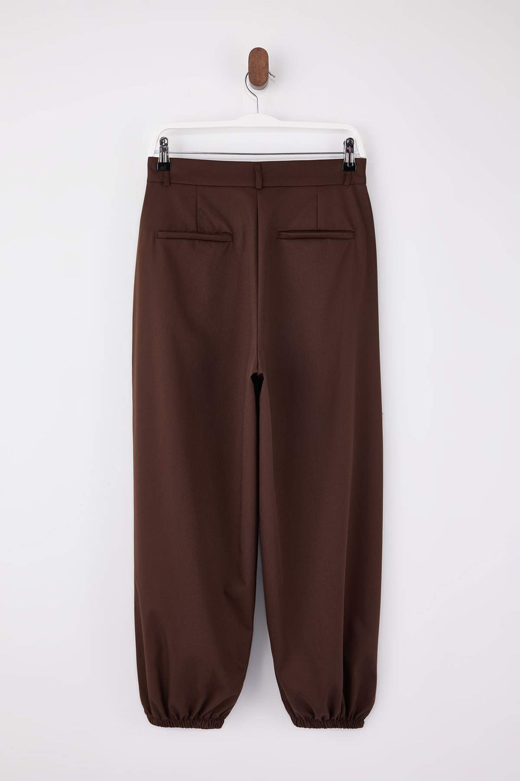 Koyu Kahverengi Poliviskon Dokuma Salvar Pantolon TWOSS26PL00039 - Trendyolmilla фото 8