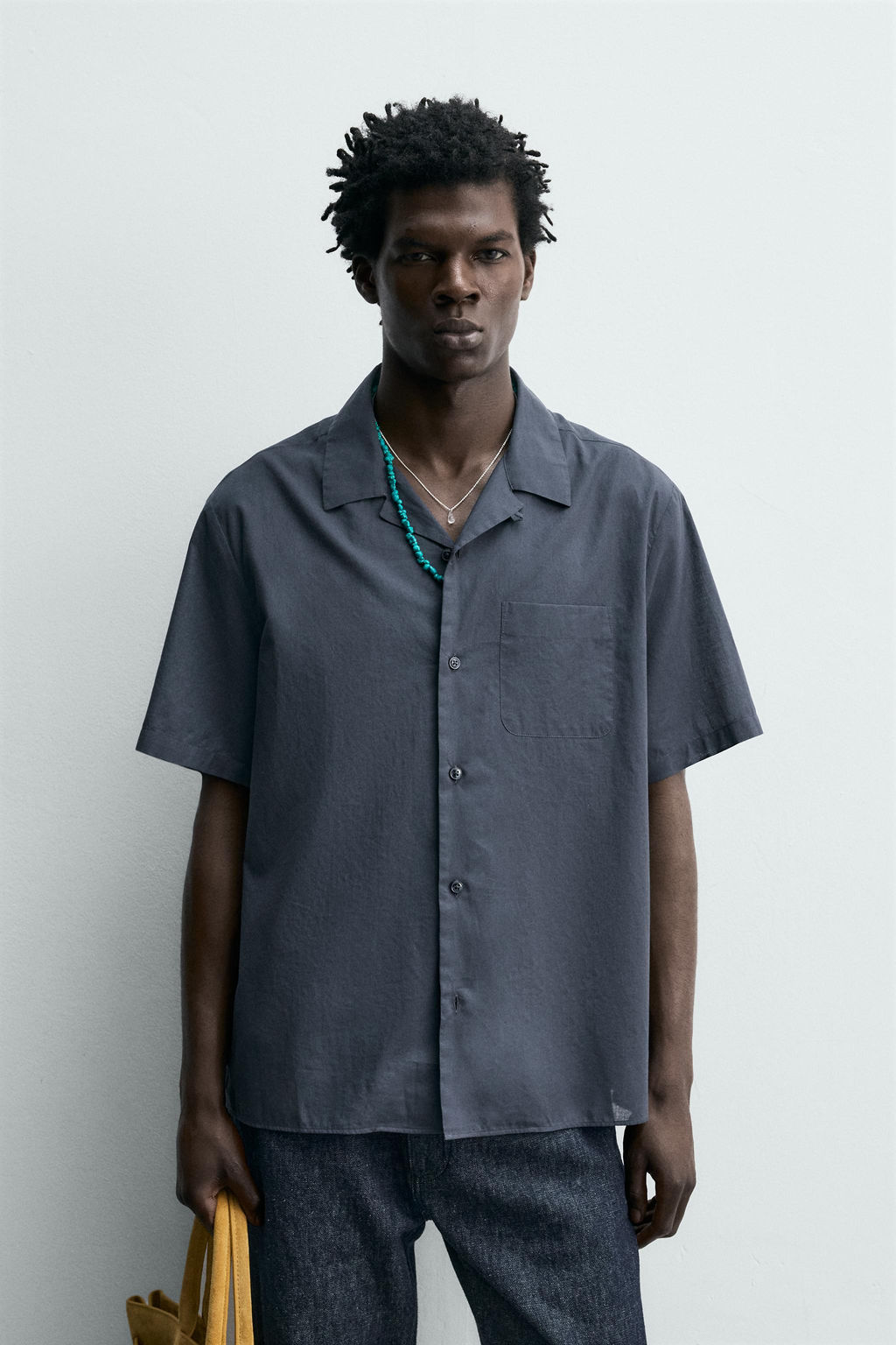 CAMISA REGULAR FIT VOILE ALGOD?N / Gris azul - Zara фото 2