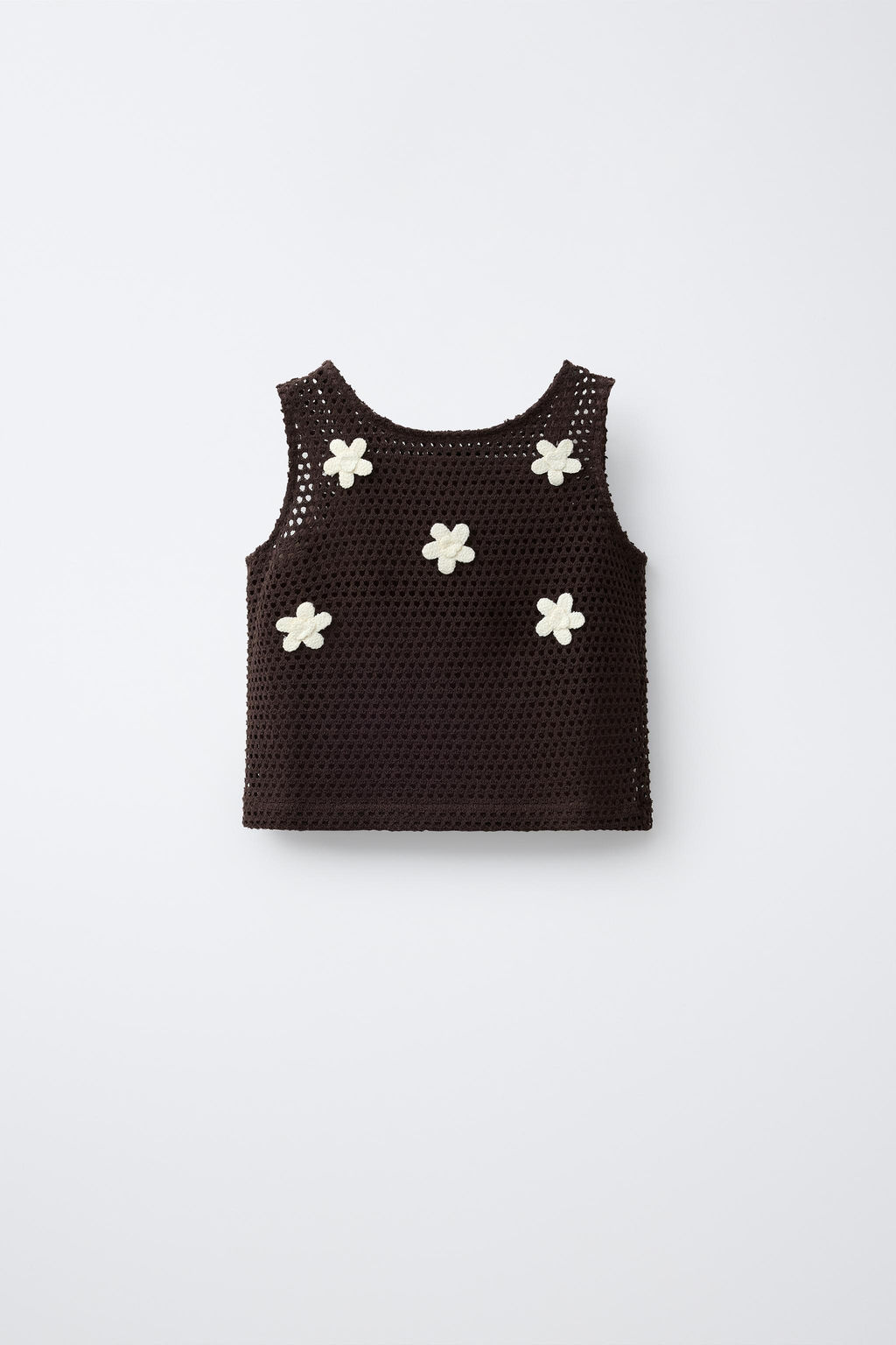 TOP PUNTO CROCHET FLORES / Marr?n - Zara фото 3