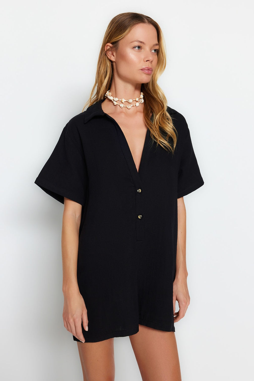 Siyah Dokuma Plaj Mini Tulum TBESS23TU00001