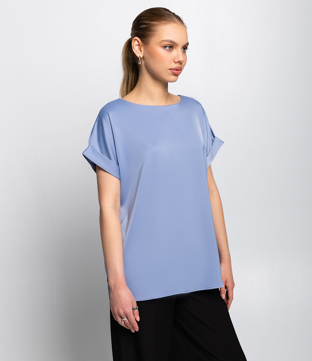 Блуза #ОКТ035001-1, голубой
