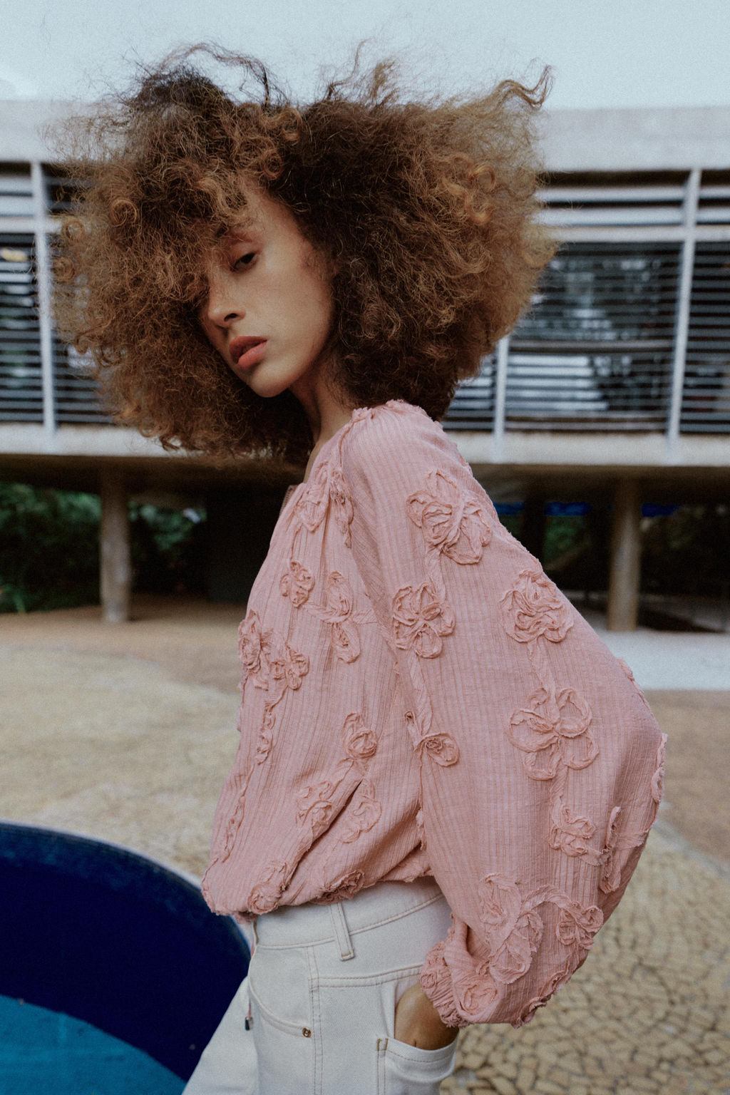 CHAQUETA OVERSIZE ESTRUCTURA FLORES / Rosa pastel - Zara фото 2