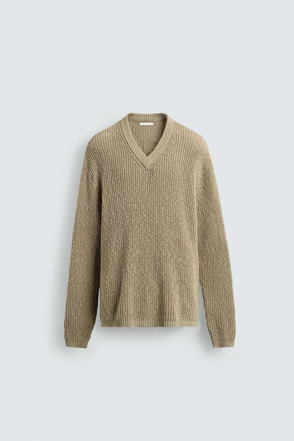 IRREGULAR TEXTURED V-NECK JUMPER - Zara фото 7