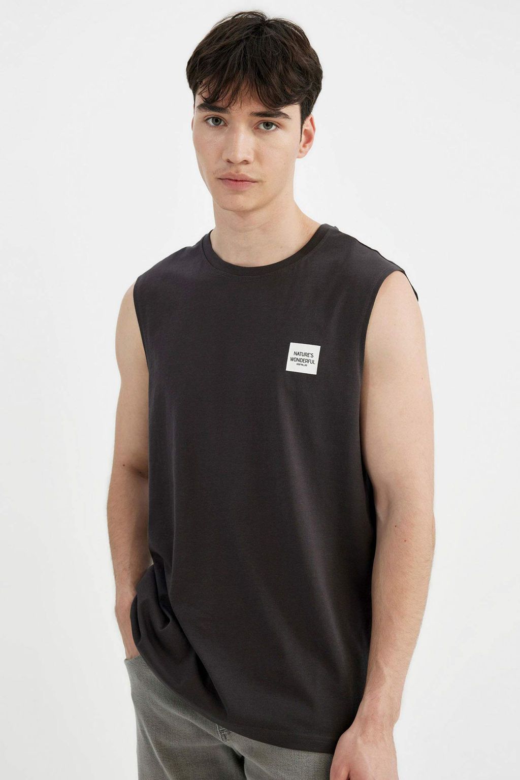 Regular Fit Bask?l? Bisiklet Yaka Atlet - Defacto фото 5