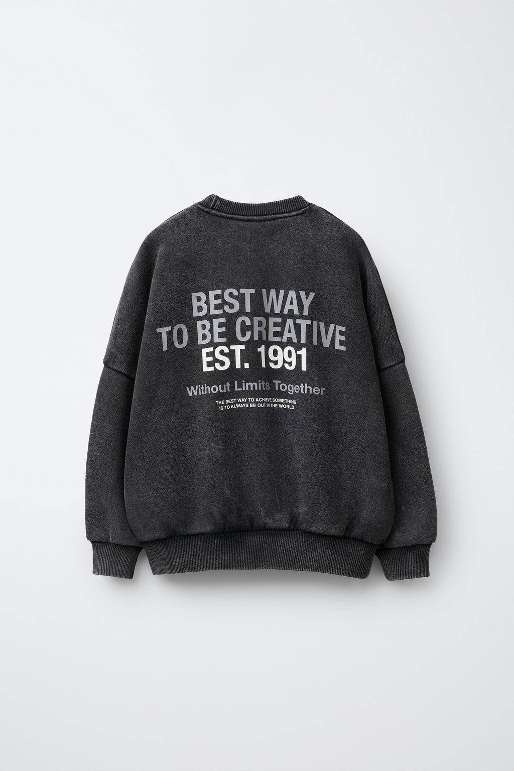 FADED-EFFECT SLOGAN SWEATSHIRT - Zara фото 2