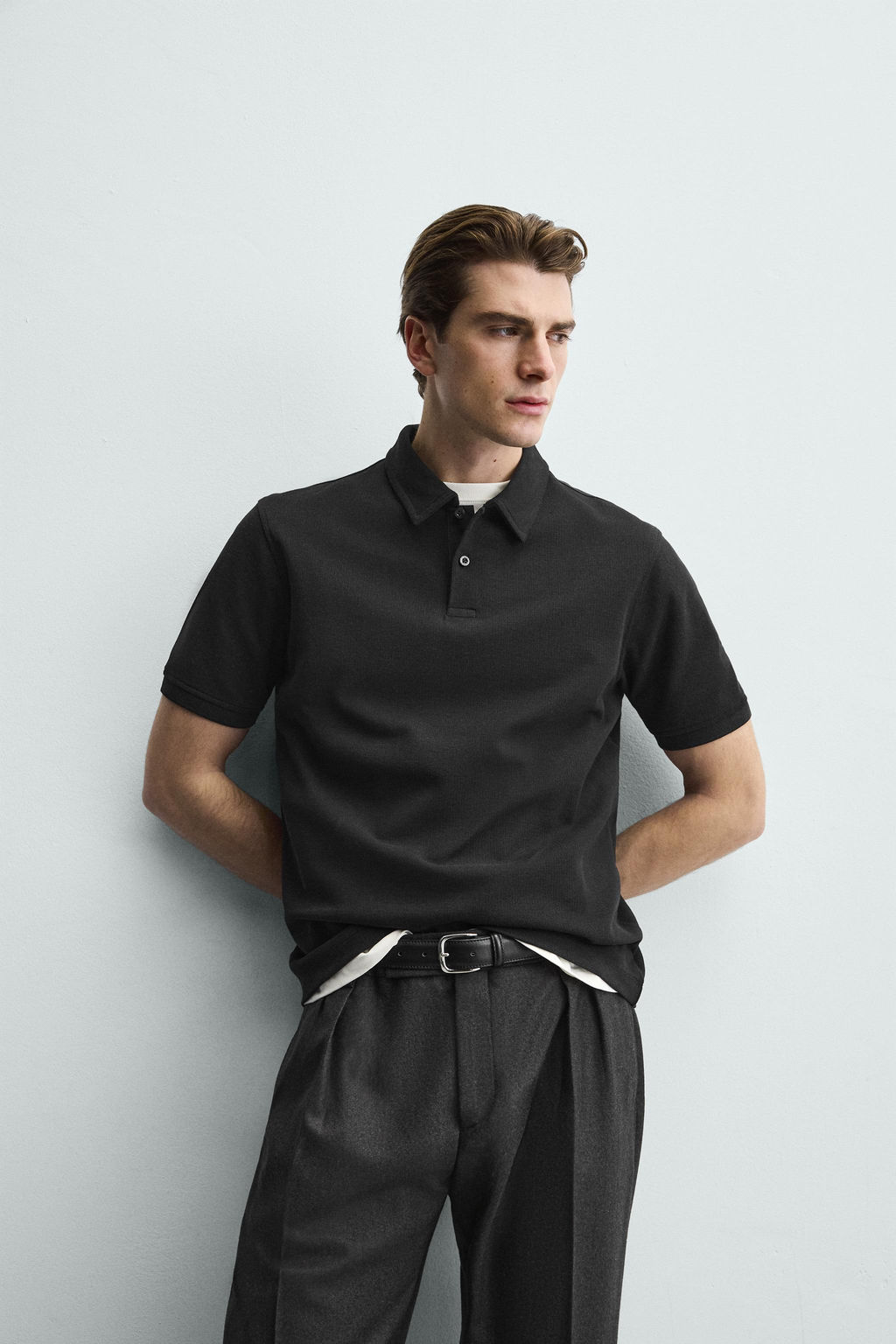 POLO REGULAR FIT ESTRUCTURA / Negro - Zara фото 5