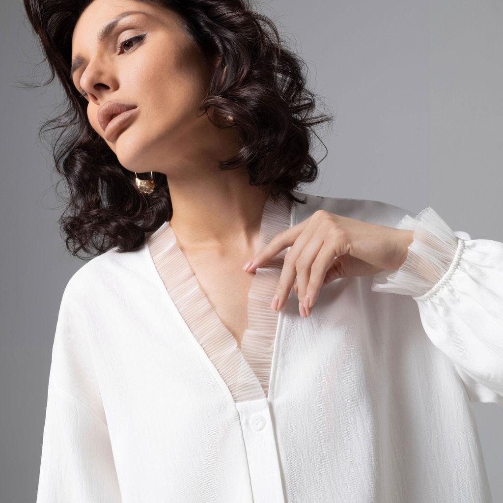 Рубашка нарядная Моя аура  люкс (белая) - Charutti фото 9