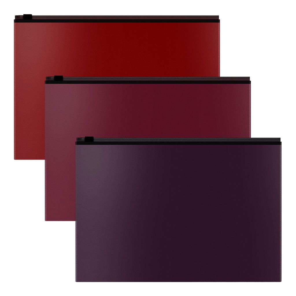 Цена за 1 шт. Набор из 3 zip-пакетов пластиковых ErichKrause® Matt Blackberry Marsala, арома, A4, непрозрачный, ассорти