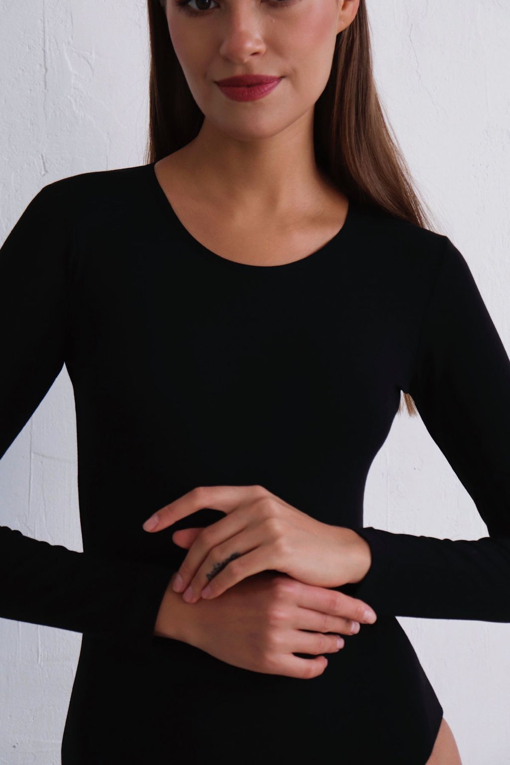 11487 Боди чёрное с длинными рукавами - Martichelli фото 25