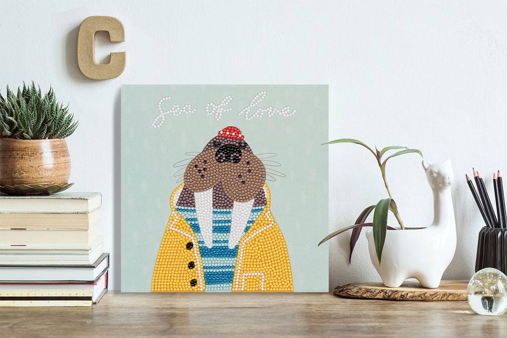 Кристальная (алмазная) мозаика ФРЕЯ ALBP-305 постер Морж 20 х 20 см