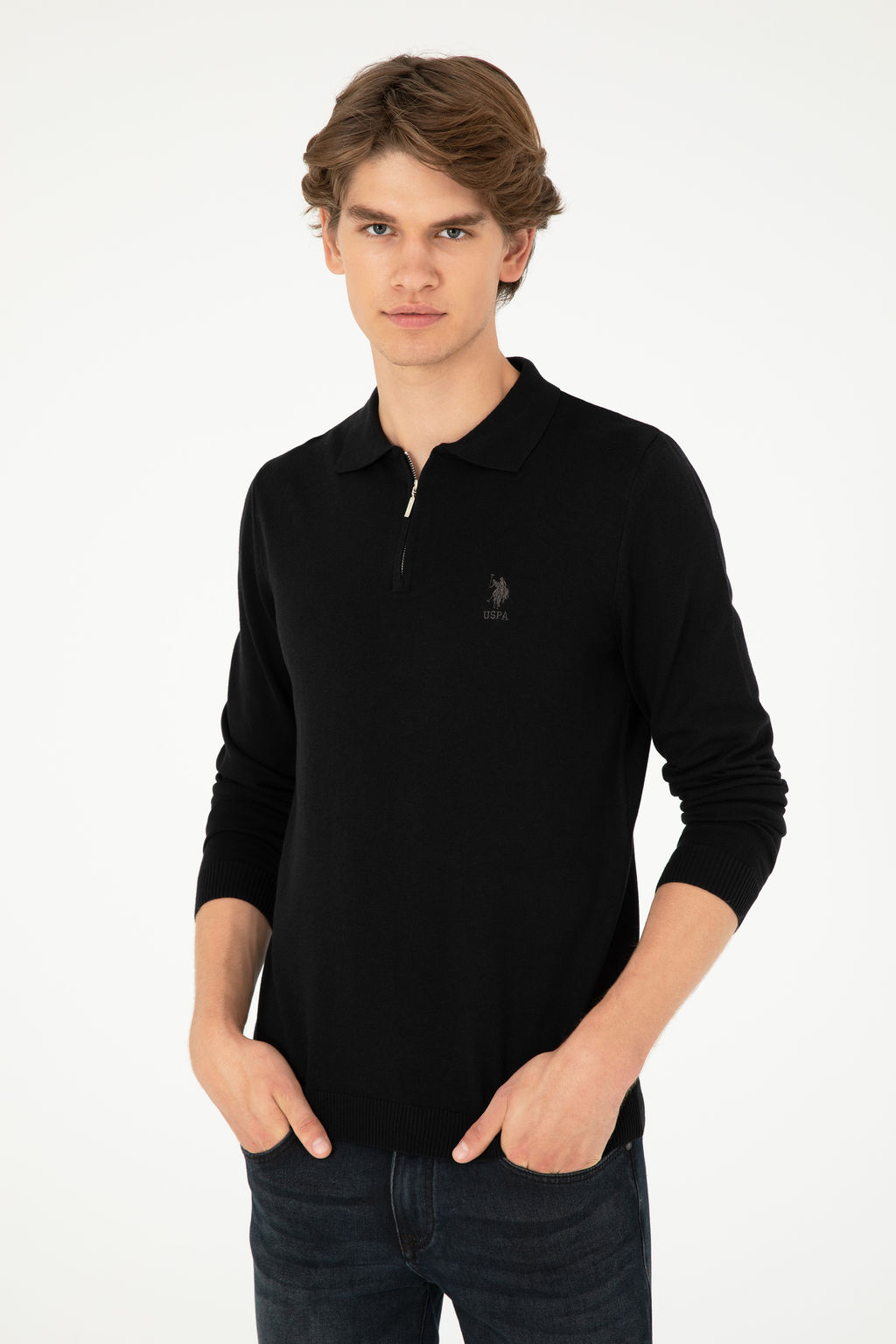 Свитер мужской U.S. Polo Assn черный вискоза с хлопком  фото 10
