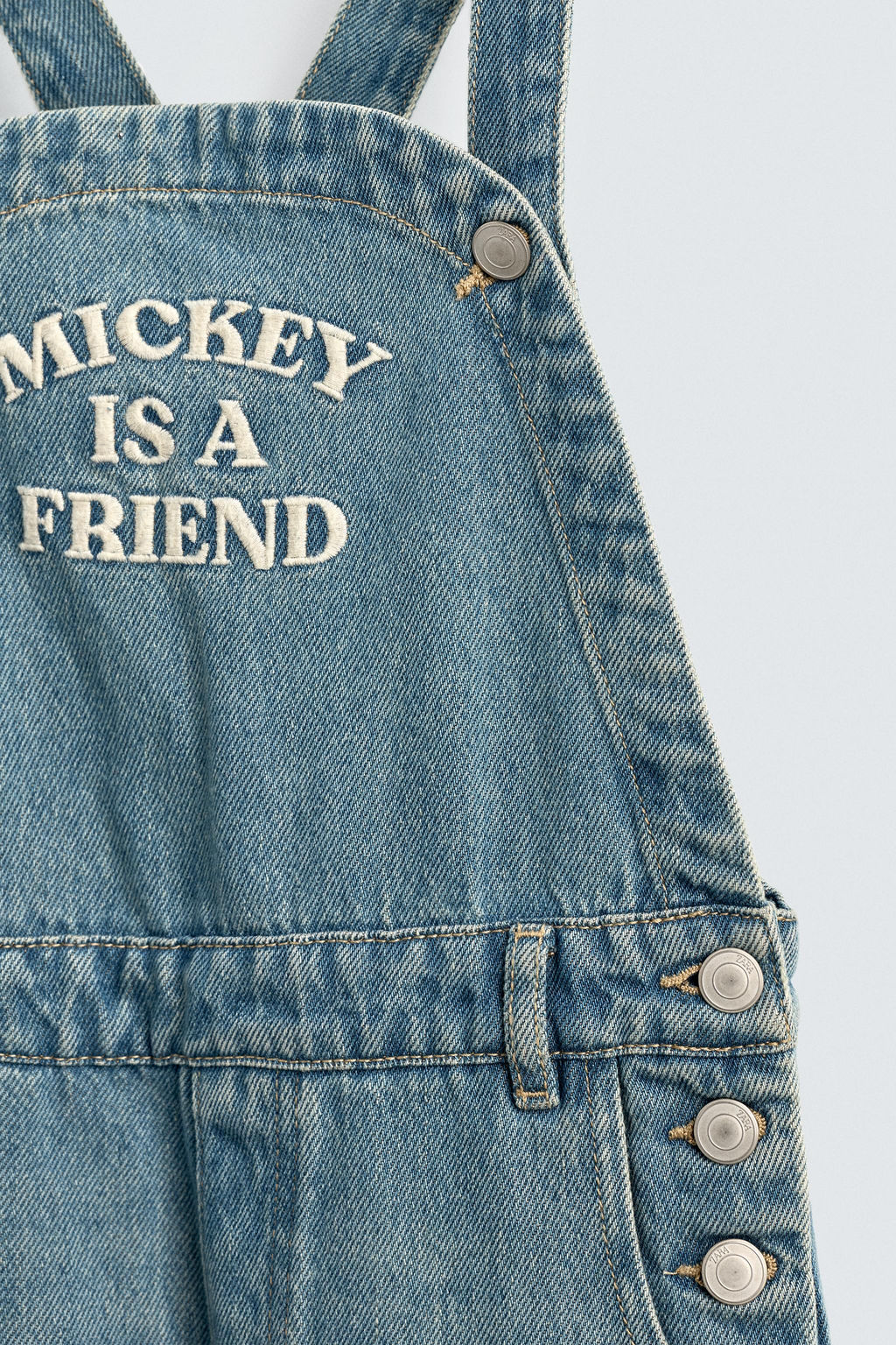 MICKEY MOUSE EMBROIDERED DENIM DUNGAREES HARRY LAMBERT FOR ZARA X DISNEY  фото 3