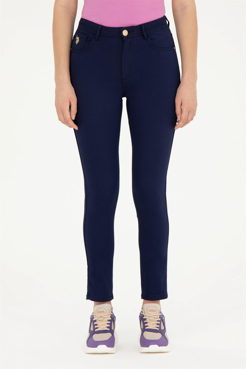Женские темно-синие брюки из плотной ткани - U.s. polo assn фото 2