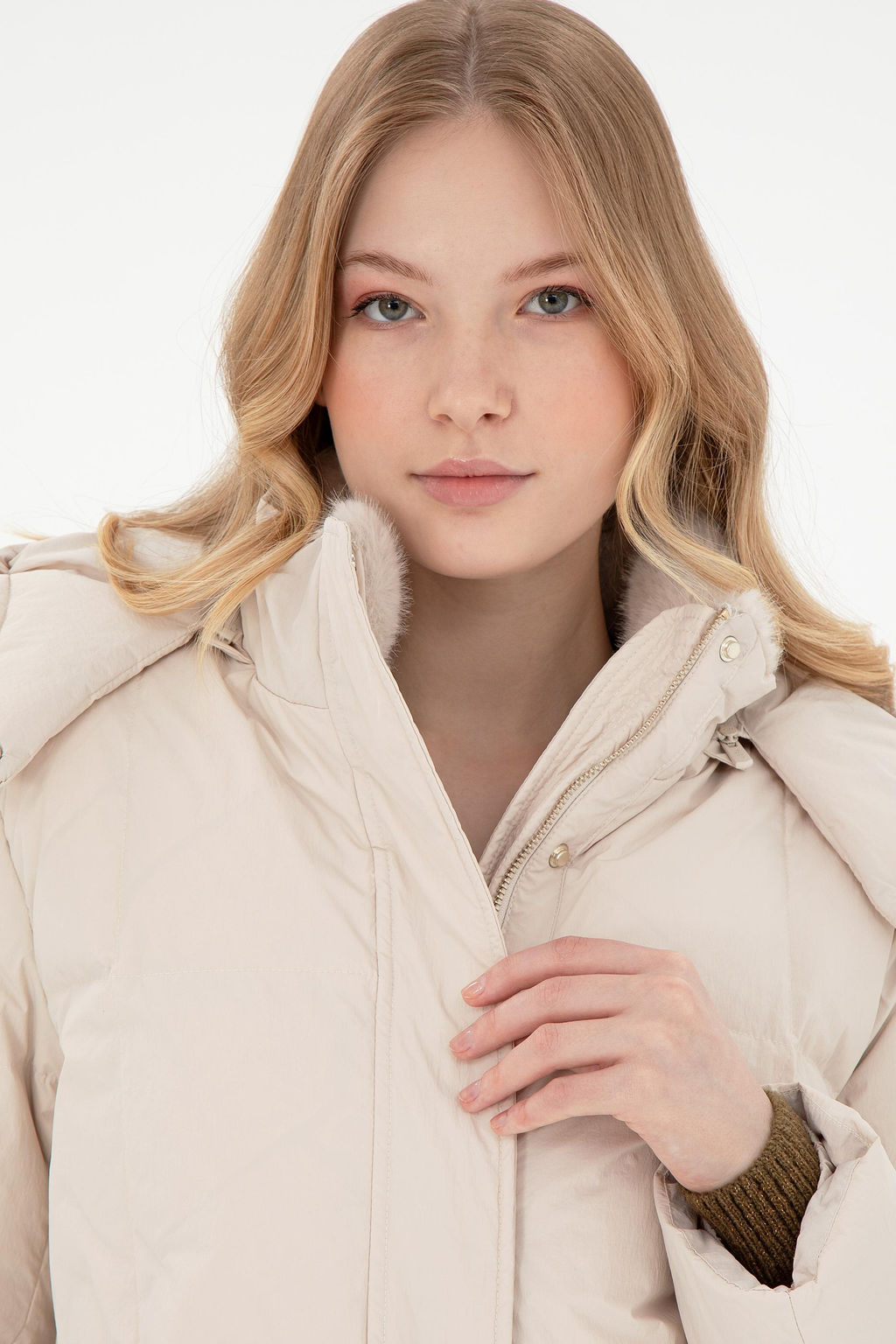 Женское кремовое пальто Неожиданная скидка в корзине - U.s. polo assn фото 2