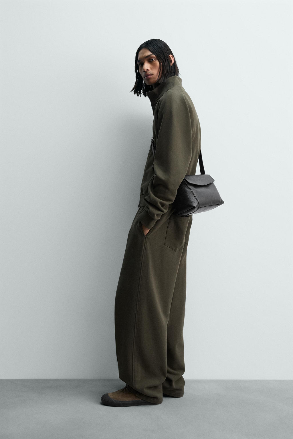 PANTAL?N JOGGER BALLOON FIT LAVADO / Khaki - Zara фото 4