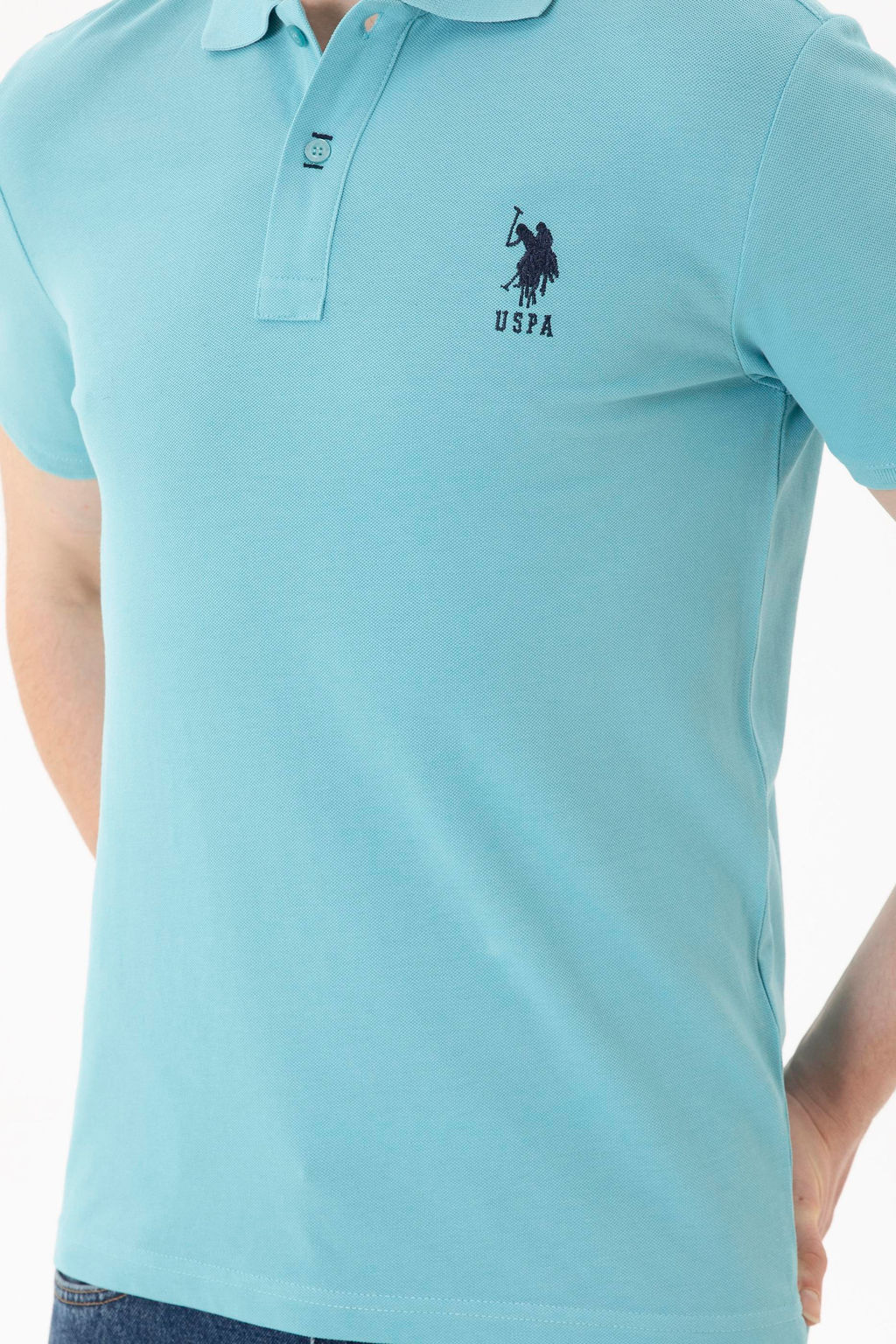 Футболка U.S. Polo Assn базовая мятная хлопок  фото 13