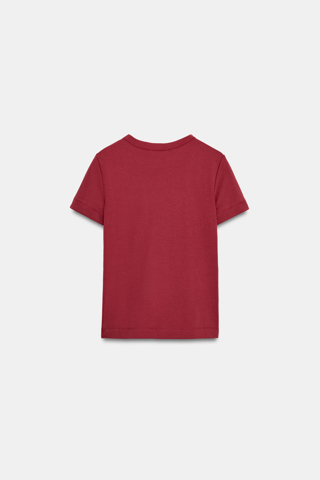 CAMISETA INTERLOCK MANGA CORTA / Granate - Zara фото 6