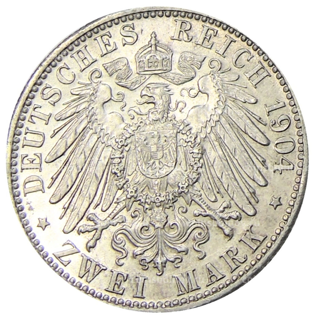 2 марки 1904 года D Германия (Бавария)