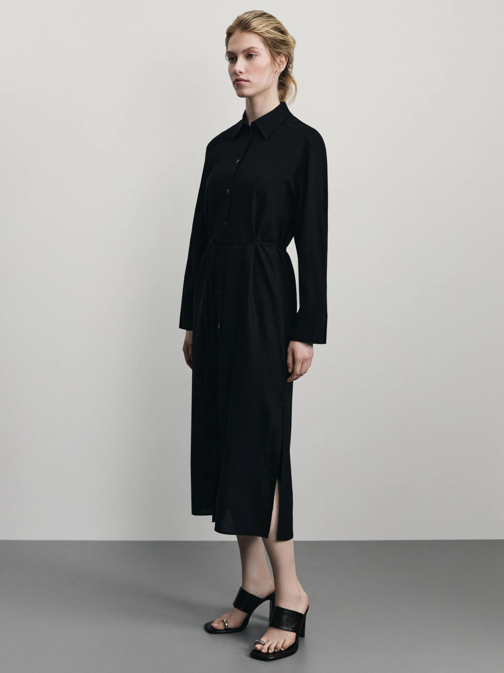 Платье-рубашка изо льна / Zarina  фото 6