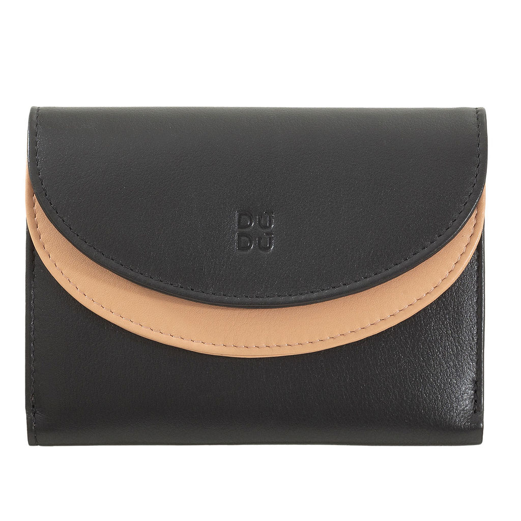 Итальянский женский кожаный кошелек DuDu серии Galapagos | черно-розовый - Dudubags фото 2