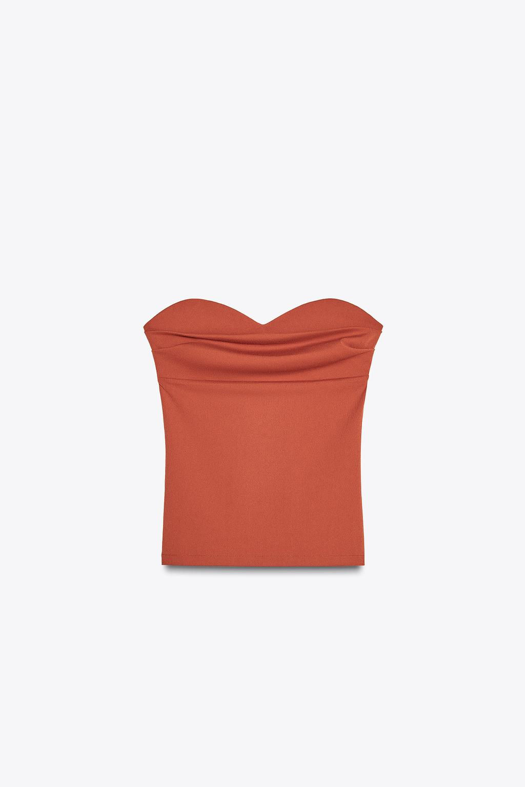 TEXTURED BANDEAU TOP - Zara фото 22