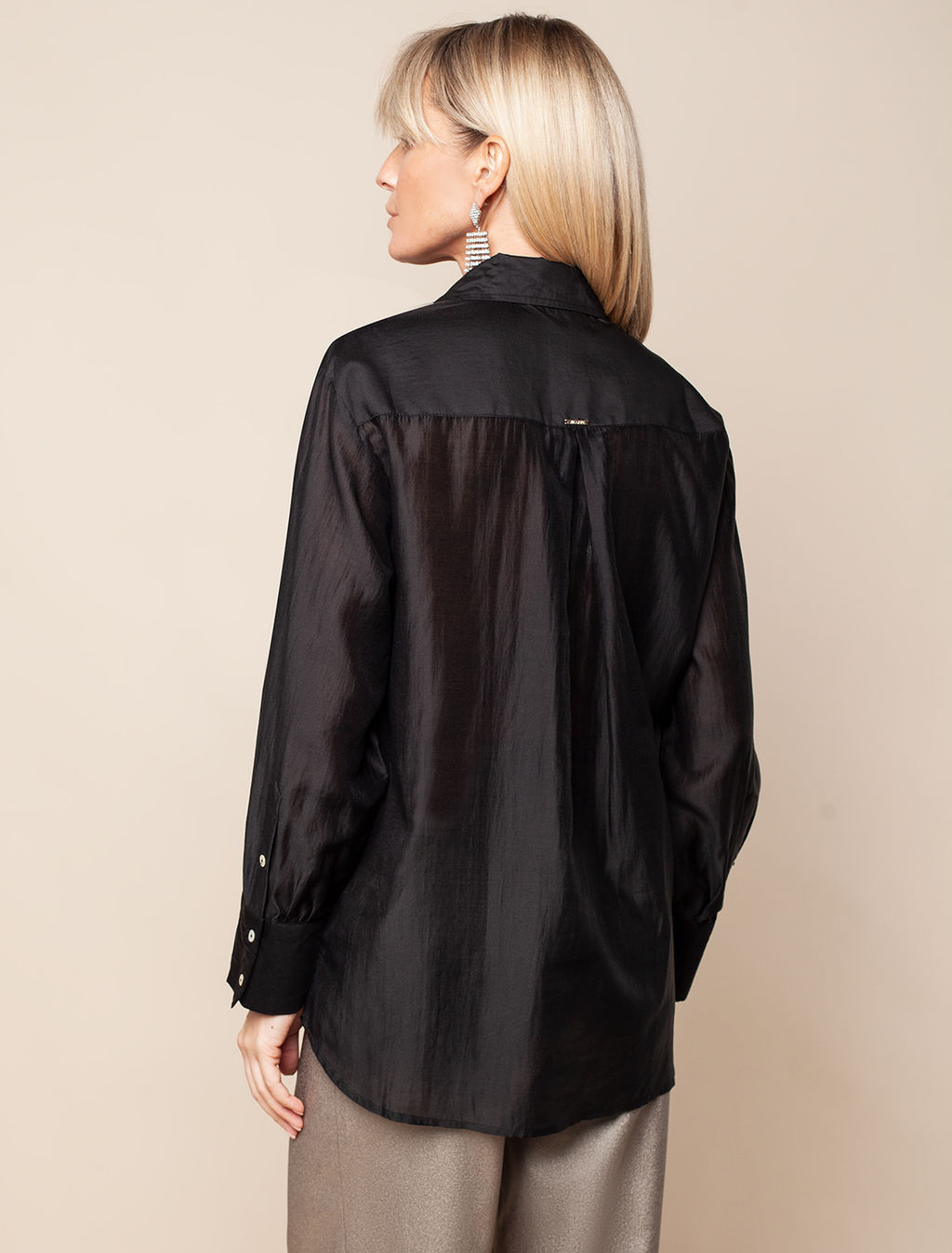 VILATTE / Блузка из полупрозрачного лиоцелла с натуральным шелком  фото 4