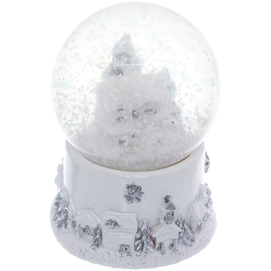 Сувенир Снежный шар "Новогодние пейзажи" 4.5*4.5*6 см (с подсветкой), микс